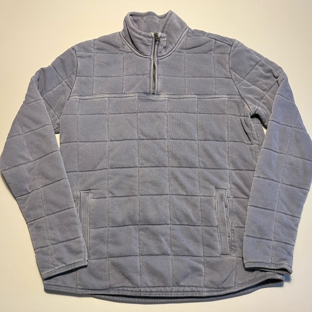 Women's Light Gray Quilted Half-Zip Pullover